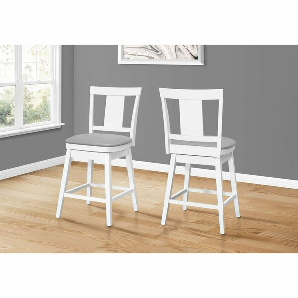 Powerplay 39 in. Swivel Counter Height Barstool, White - 2 Pieces PO2140972